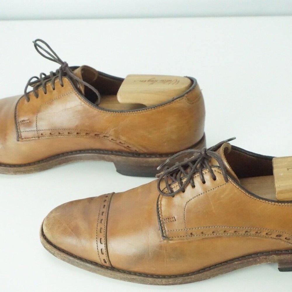 Allen Edmonds Madison Ave British Tan Brown Cap toe Mens Dress Shoes Sz 9D - Picture 5 of 9